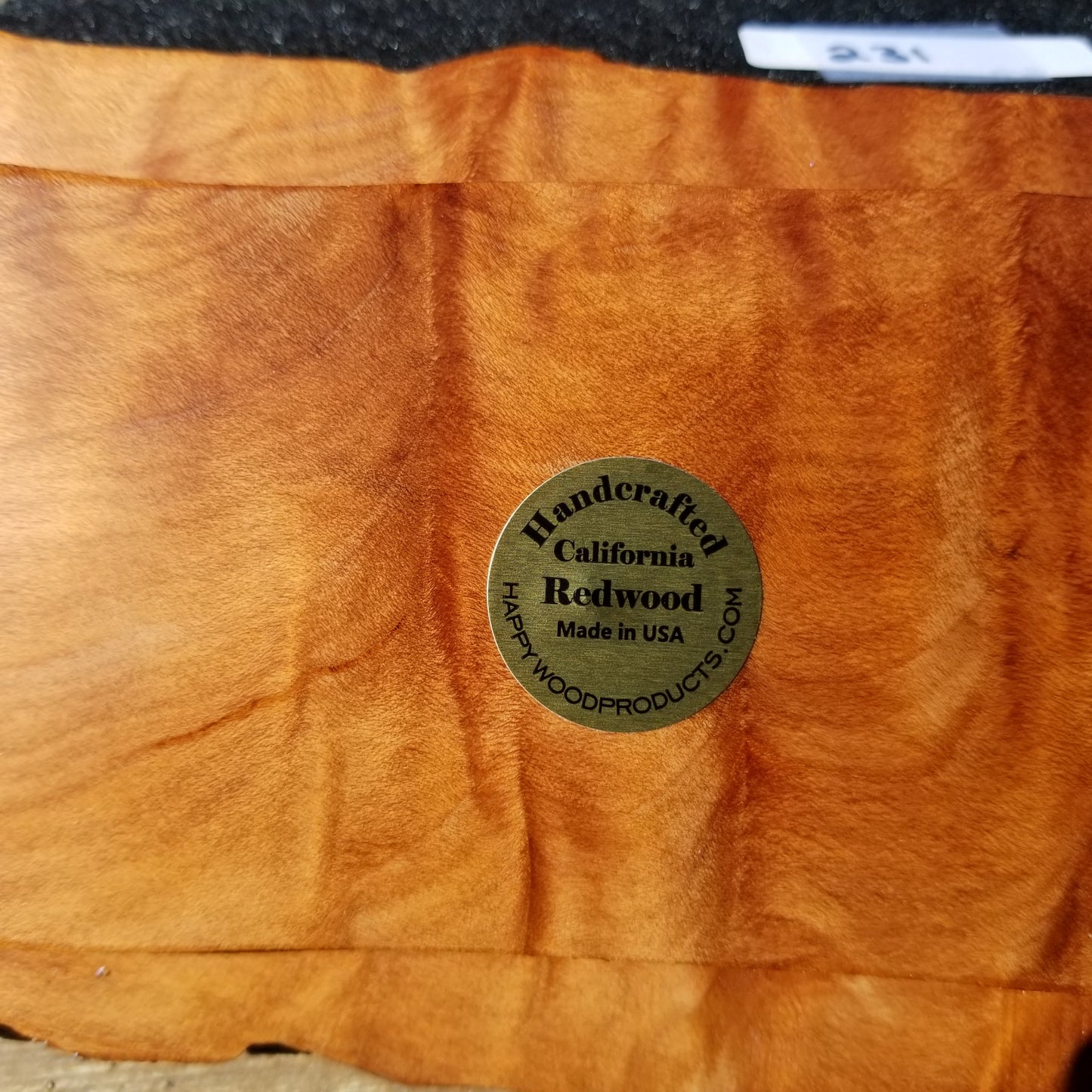 Wood Jewelry Box Redwood Tree Engraved Rustic Curly Wood #231