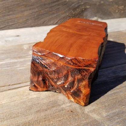 Wood Jewelry Box Redwood Tree Engraved Rustic Curly Wood #231