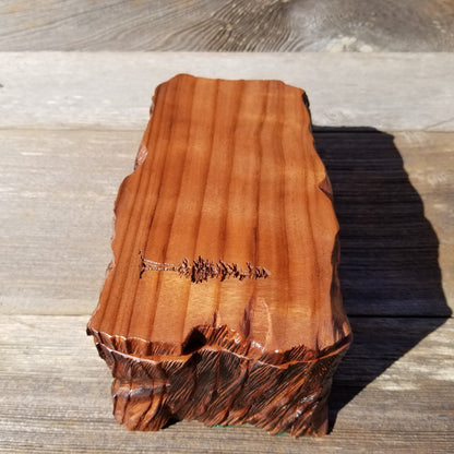 Redwood Jewelry Box Rustic Wood Engraved Tree #234