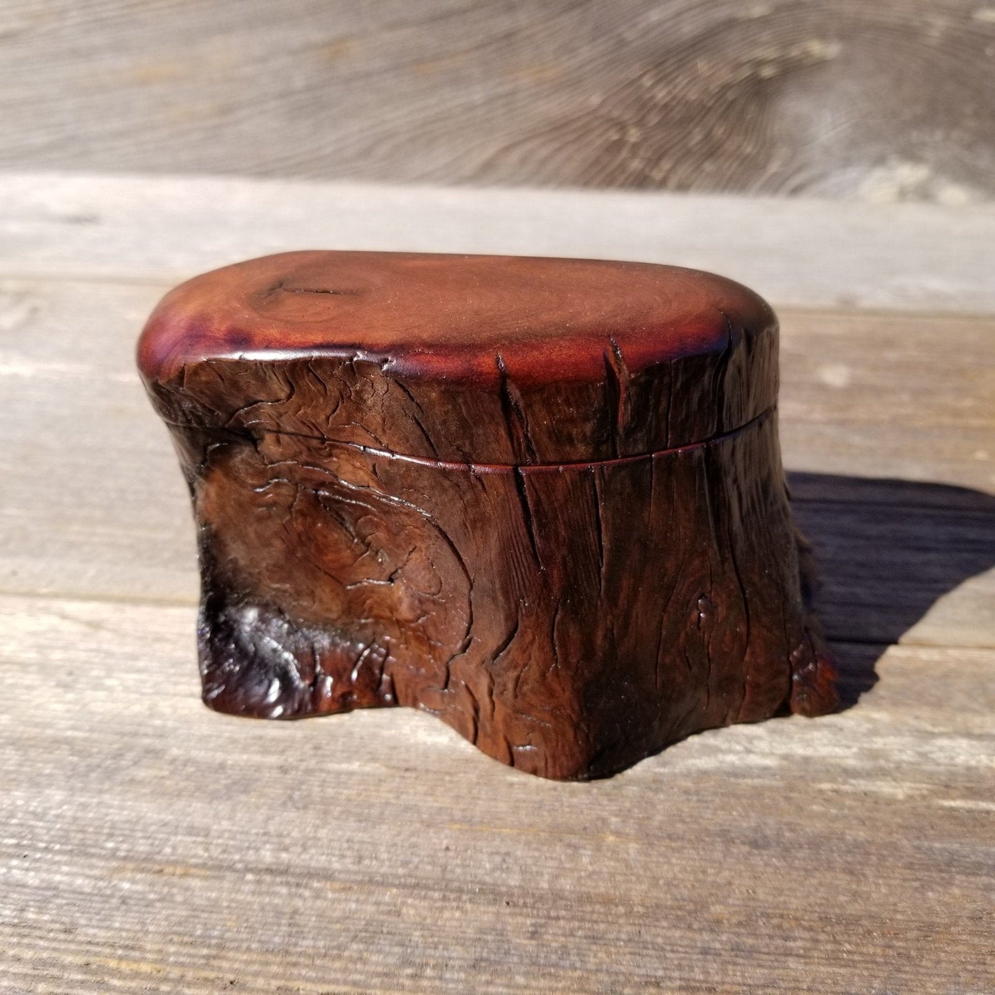 Wood Ring Box Redwood Rustic Handmade California Redwood #186