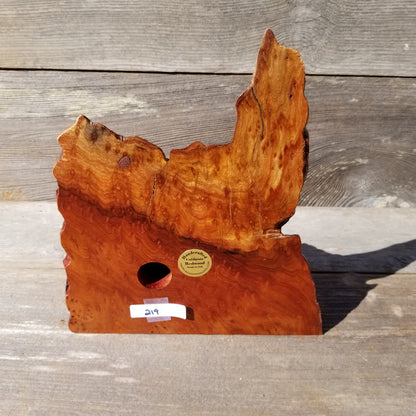 Wood Clock For the Desk Handmade California Redwood #219