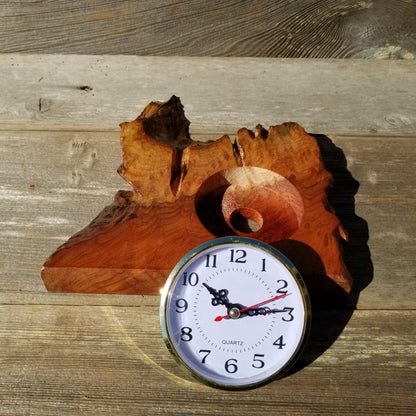 Wood Clock For the Desk Handmade California Redwood #219