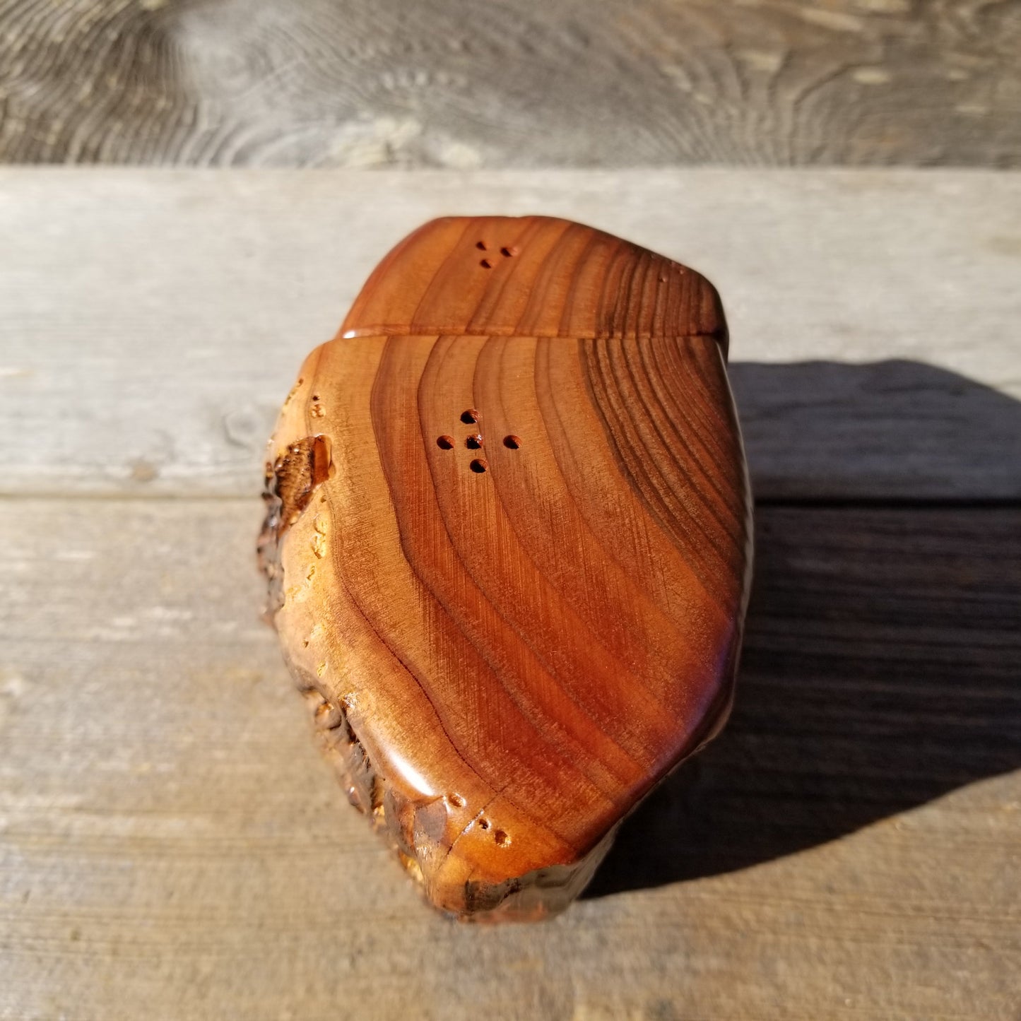 Redwood Rustic Salt and Pepper Shakers Set Handmade Anniversary Wedding #203 Housewarming Christmas California Wood