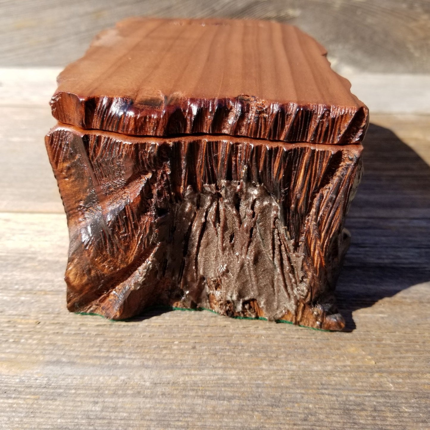 Redwood Jewelry Box Curly Wood Handmade #236 Memento Box