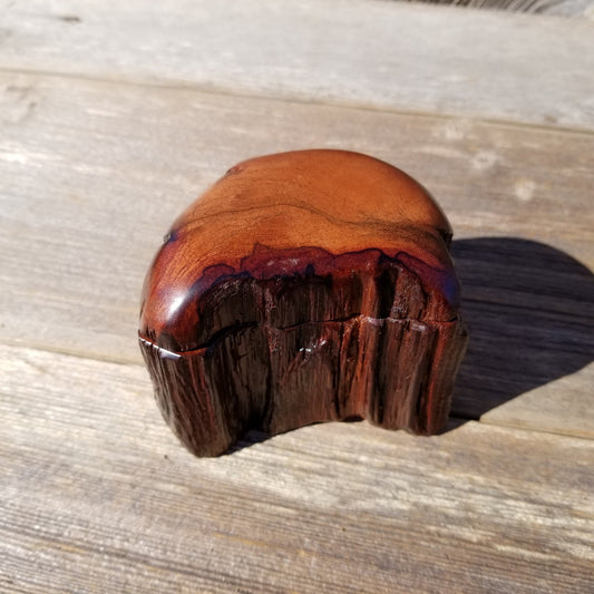 Wood Ring Box Redwood Rustic Handmade Mini #255