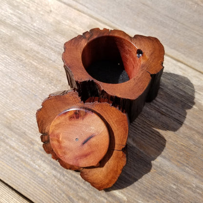 Wood Ring Box Redwood Rustic Handmade California Redwood Jewelry Box Storage Box Token Ashes #191