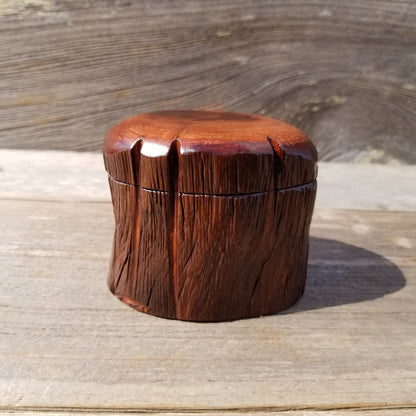 Wood Trinket Box Handmade Box with Redwood Rustic California Redwood Jewelry Box Storage Box Limb Box #193