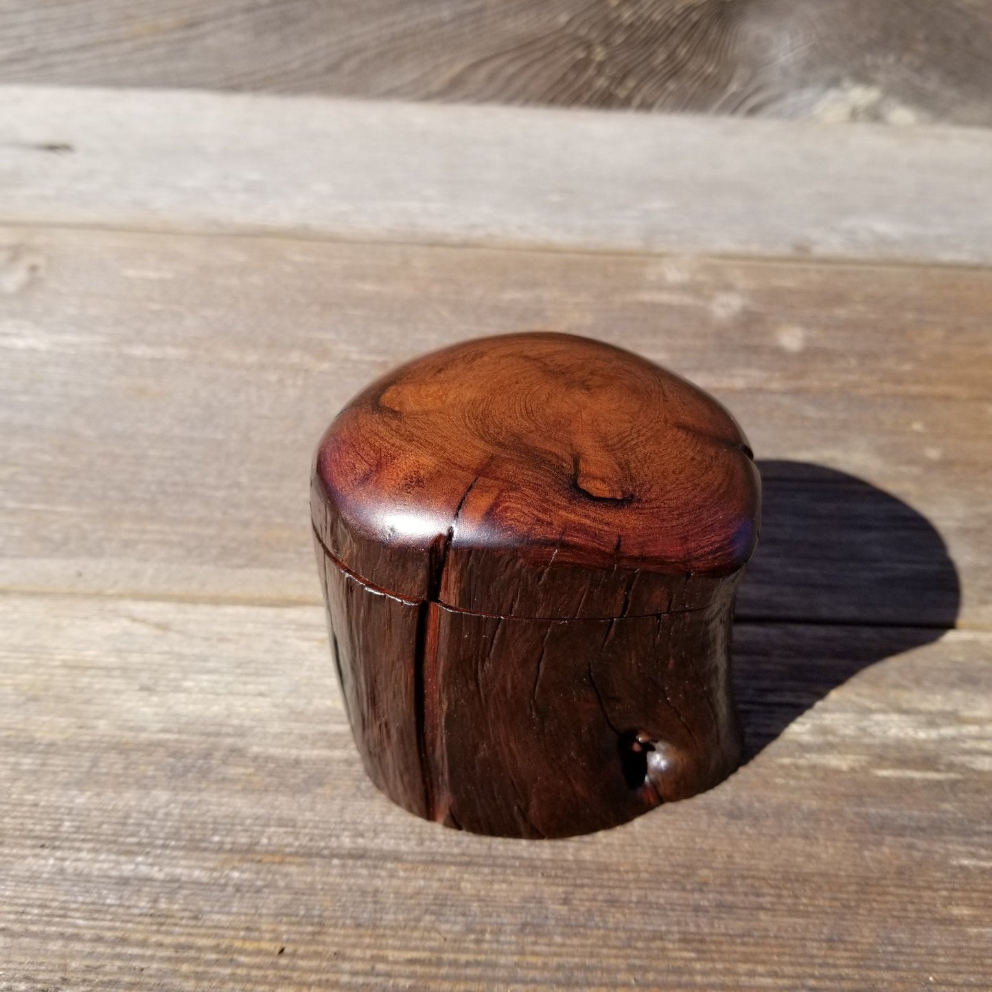 Handmade Wood Box with Rustic Redwood Rustic Ring Box #254