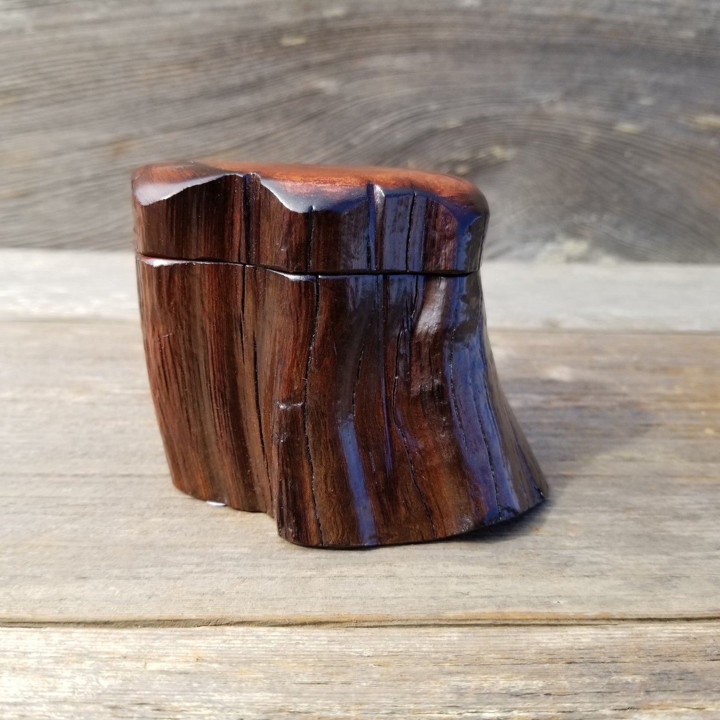 Wood Ring Box Redwood Rustic Handmade California Storage #161 Engagement Birthday Gift Mother's Day Gift Valentines Gift