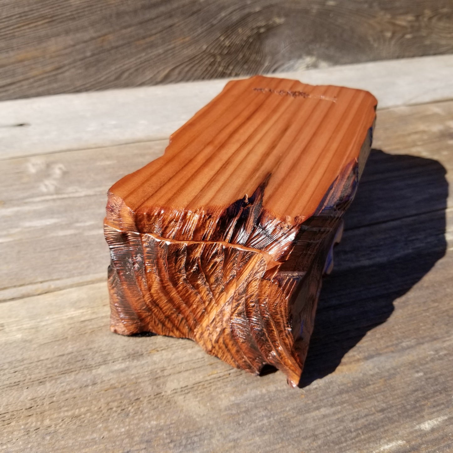 Wood Jewelry Box Burl Redwood Rustic Handmade California Storage Live Edge #229 5th Anniversary Gift Christmas Present