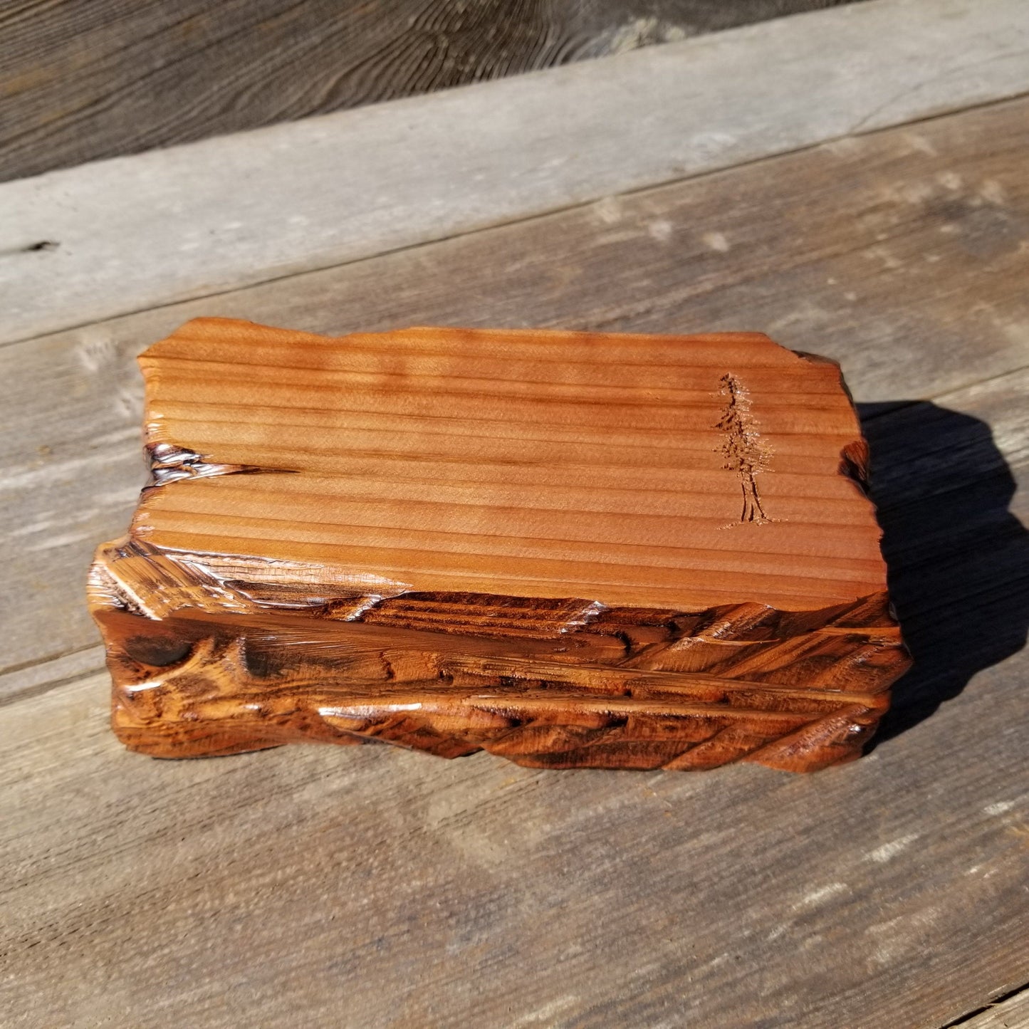 Wood Jewelry Box Burl Redwood Rustic Handmade California Storage Live Edge #229 5th Anniversary Gift Christmas Present