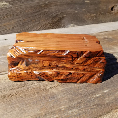 Wood Jewelry Box Burl Redwood Rustic Handmade California Storage Live Edge #229 5th Anniversary Gift Christmas Present