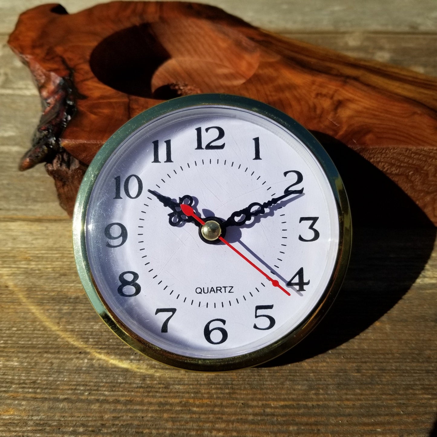 California Redwood Wood Desk Clock #225 Gifts for Men