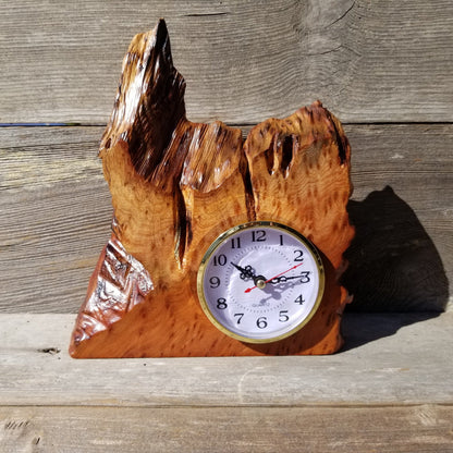 Wood Clock For the Desk Handmade California Redwood #219