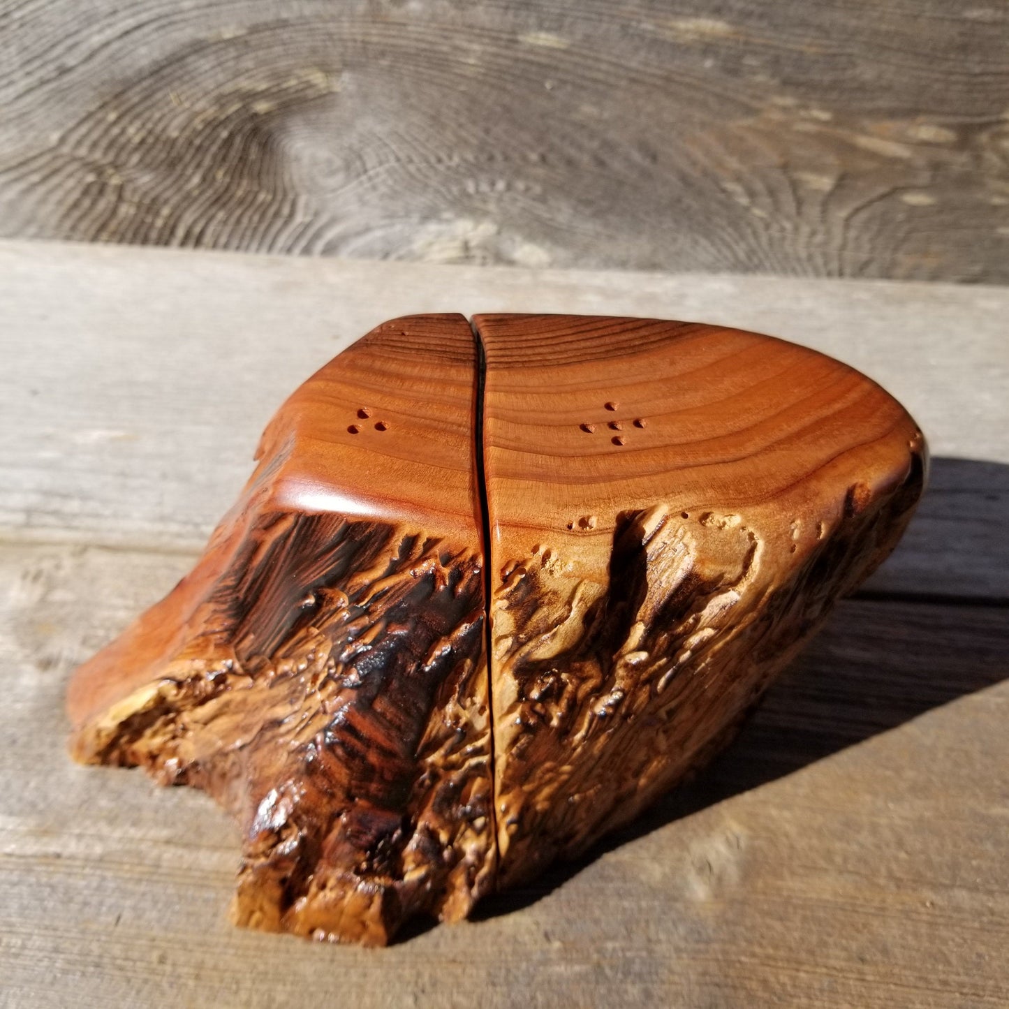 Redwood Rustic Salt and Pepper Shakers Set Handmade Anniversary Wedding #203 Housewarming Christmas California Wood