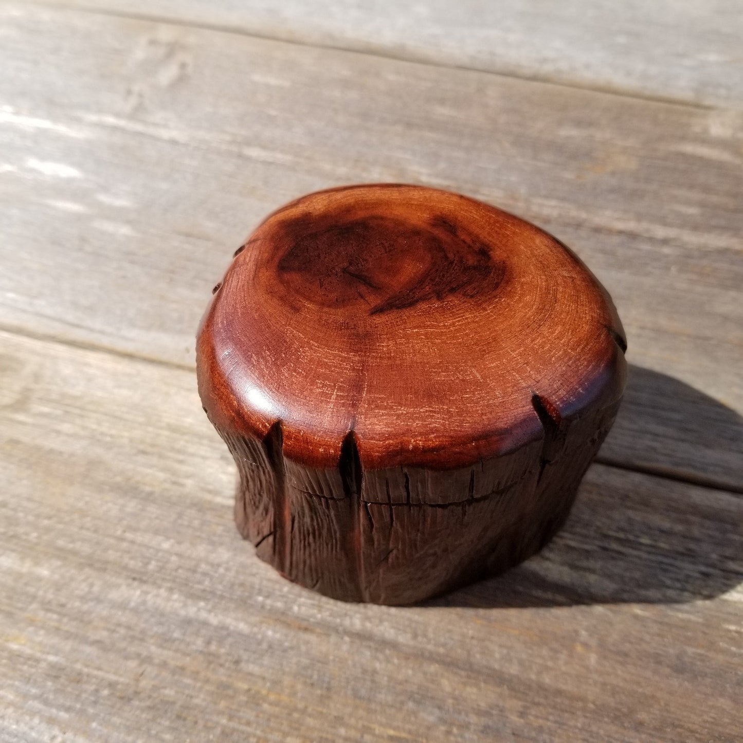 Wood Trinket Box Handmade Box with Redwood Rustic California Redwood Jewelry Box Storage Box Limb Box #193