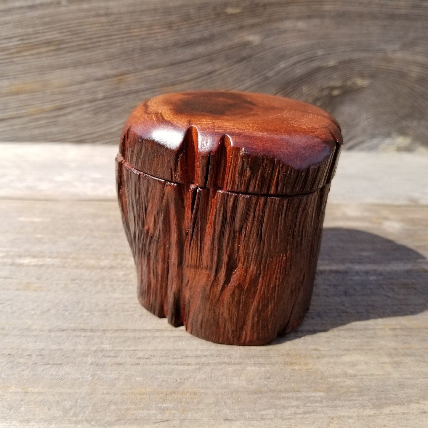 Wood Trinket Box Handmade Box with Redwood Rustic California Redwood Jewelry Box Storage Box Limb Box #193