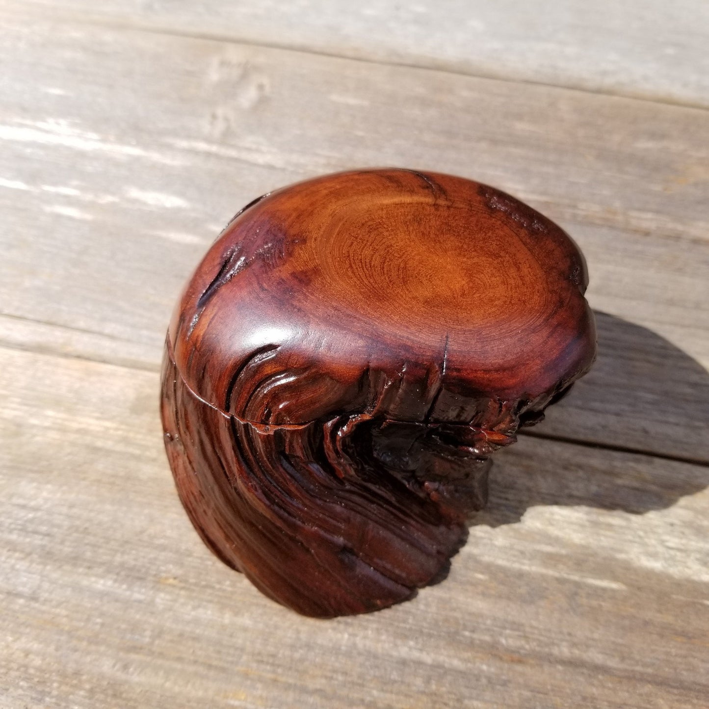 Wood Ring Box Redwood Rustic Handmade #189 Engagement