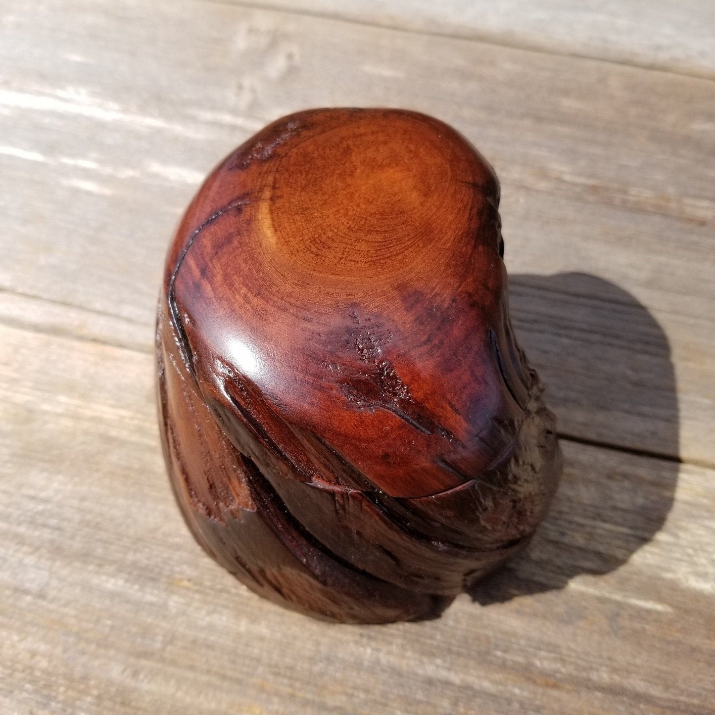 Wood Ring Box Redwood Rustic Handmade #189 Engagement