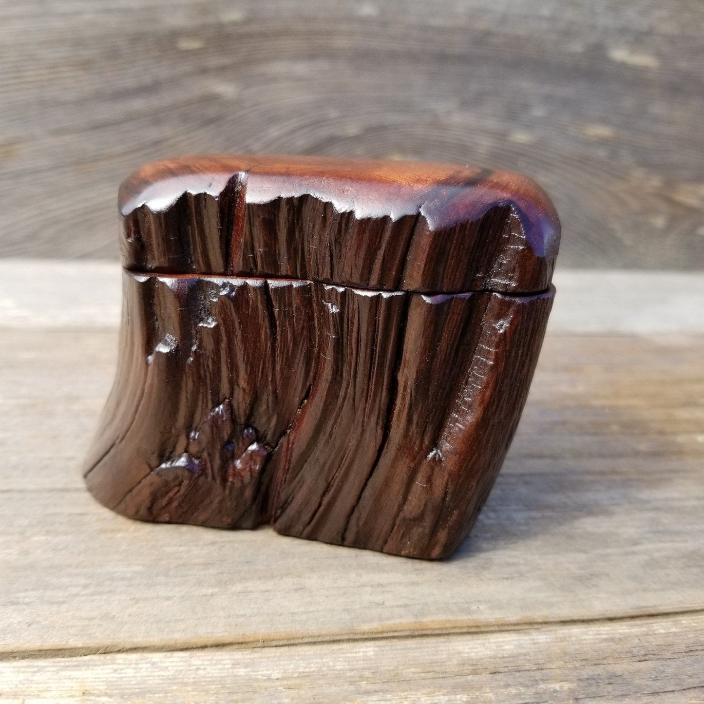 Wood Ring Box Redwood Rustic Handmade California Storage #161 Engagement Birthday Gift Mother's Day Gift Valentines Gift