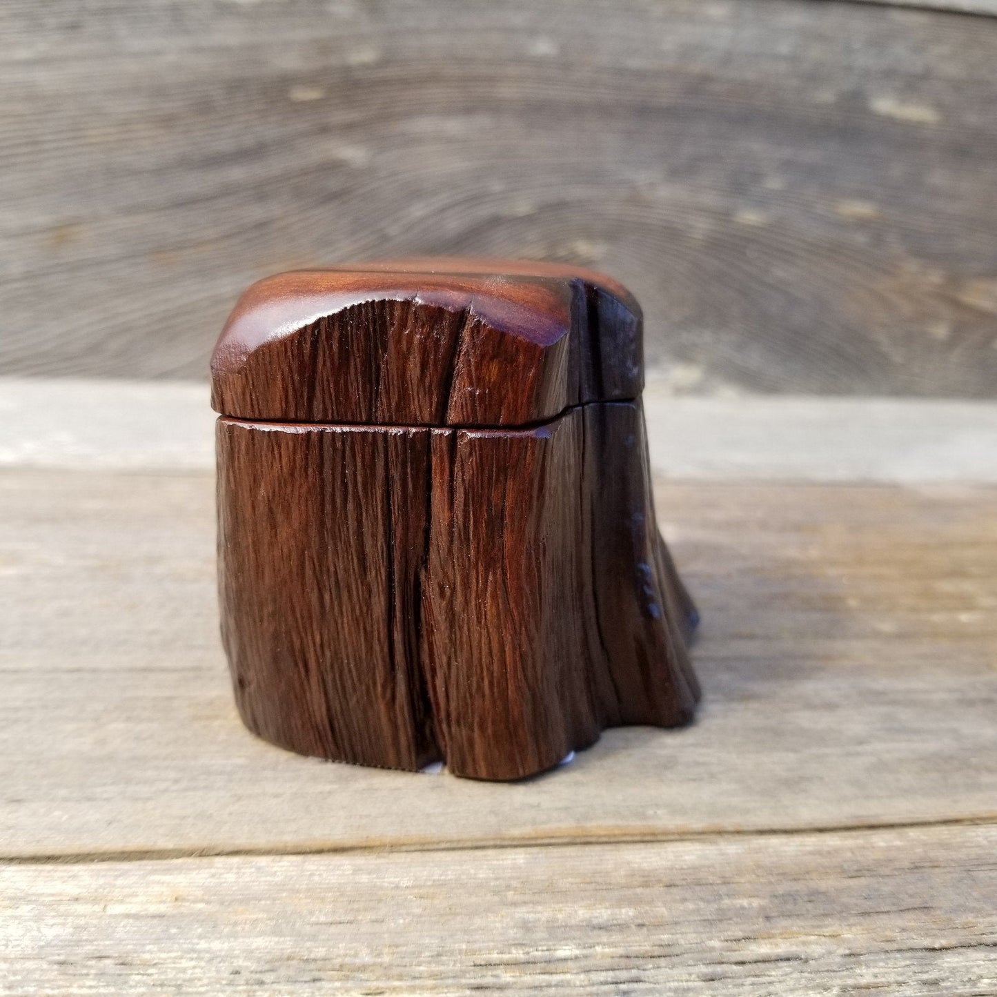 Wood Ring Box Redwood Rustic Handmade California Storage #161 Engagement Birthday Gift Mother's Day Gift Valentines Gift