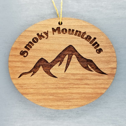 Smoky Mountains Ornament Handmade Wood Ornament Tennessee Souvenir Christmas Ornament