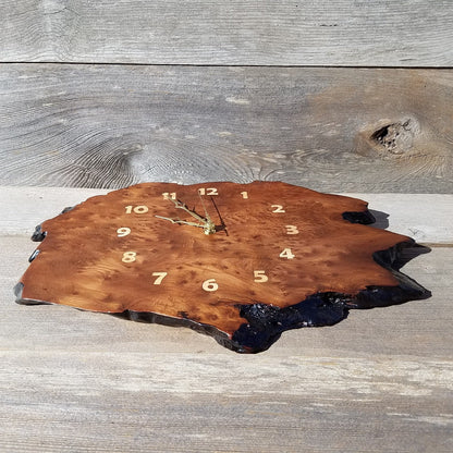 Redwood Clock Handmade Wall Hanging Rustic Burl Live Edge #342 Anniversary Gift Wedding Gift One Of a Kind Small Wall Clock