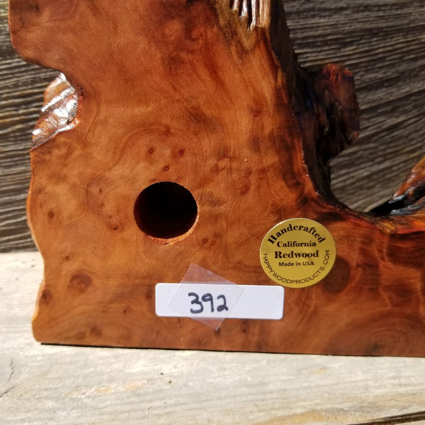 Redwood Wood Clock Redwood Burl Clock Table Shelf Mantle Desk Office Sitting Wood #392 Red Wood Anniversary Gift