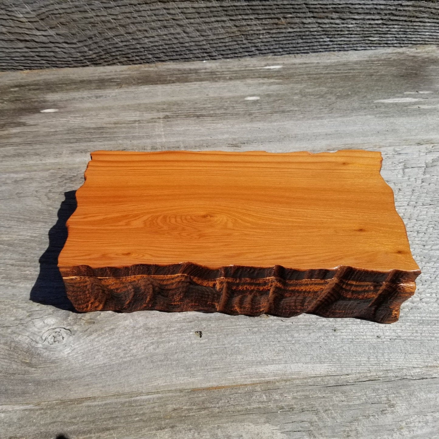 Wood Jewelry Box Redwood Rustic Handmade California Storage Live Edge #268 5th Anniversary Gift Christmas Present