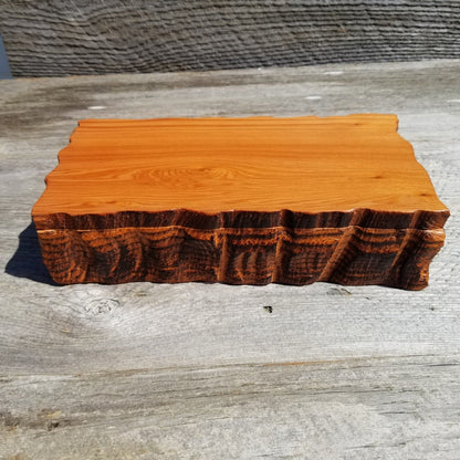 Wood Jewelry Box Redwood Rustic Handmade California Storage Live Edge #268 5th Anniversary Gift Christmas Present