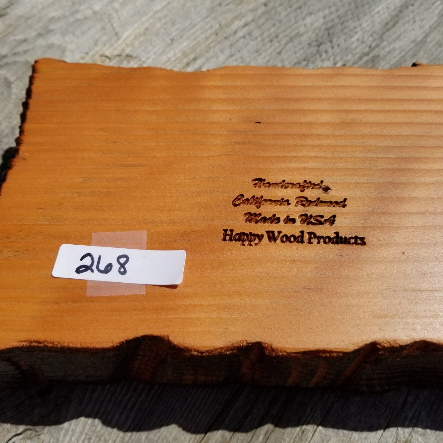 Wood Jewelry Box Redwood Rustic Handmade California Storage Live Edge #268 5th Anniversary Gift Christmas Present