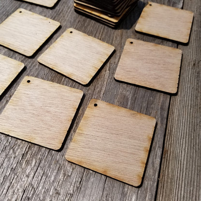 Wood Cutout Squares - 2.25 Inch - Unfinished Wood - Lot of 20 - Wood Blank Craft Projects - DIY - Make Your Own Ornaments