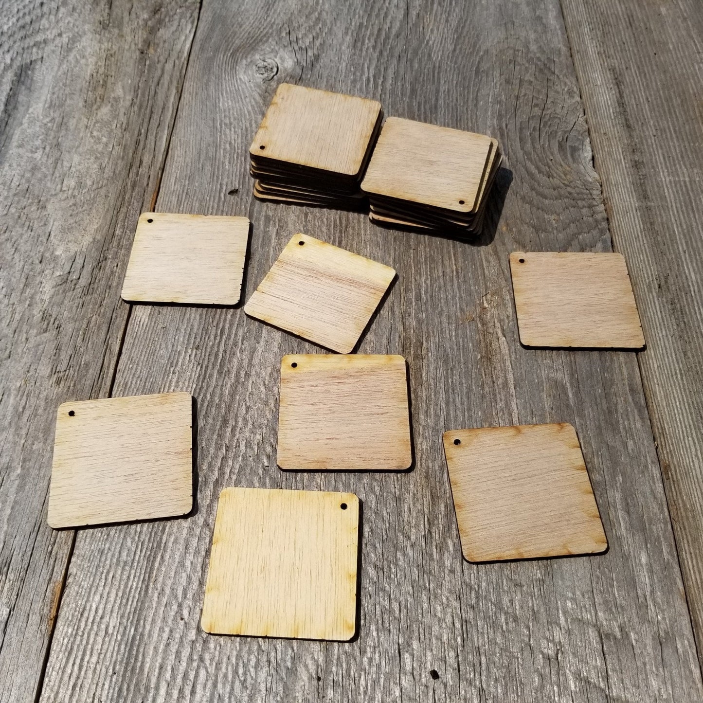 Wood Cutout Squares - 2.25 Inch - Unfinished Wood - Lot of 20 - Wood Blank Craft Projects - DIY - Make Your Own Ornaments