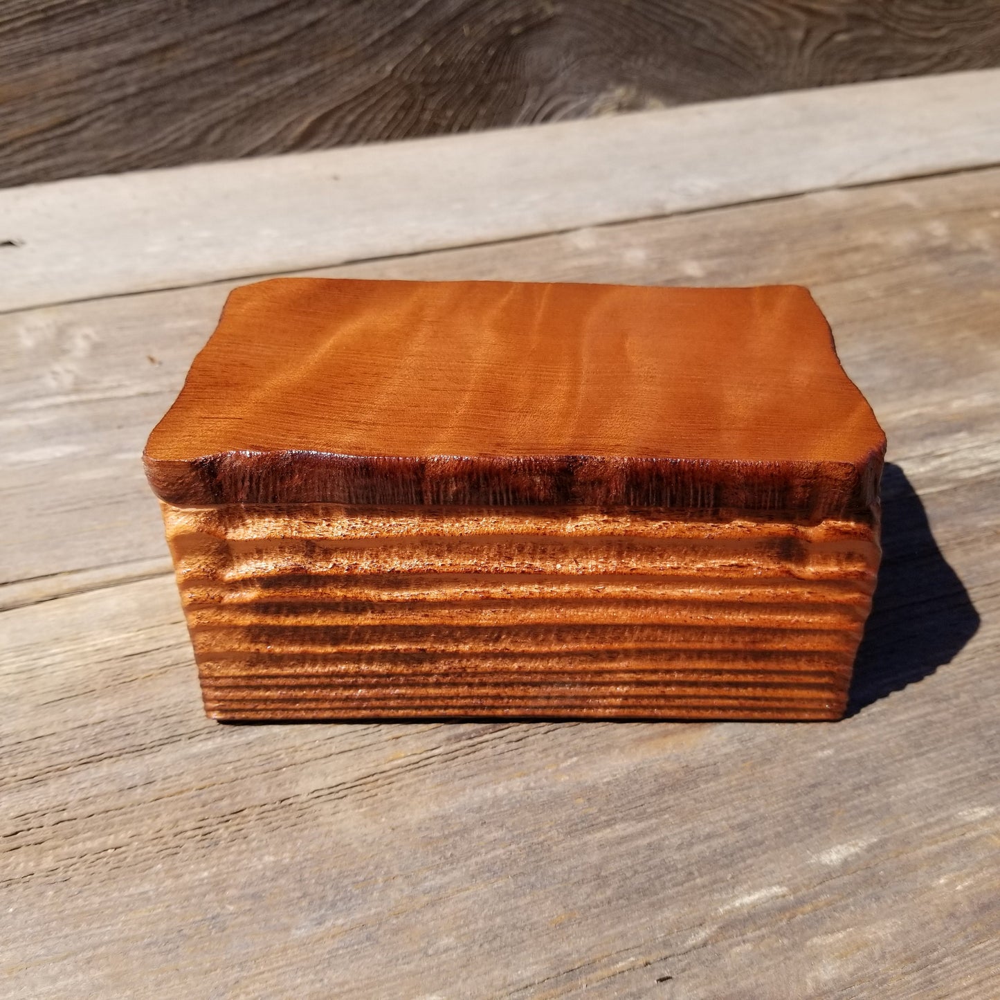 Wood Jewelry Box Burl Redwood Rustic Handmade California Storage Live Edge #395 5th Anniversary Gift Christmas Present