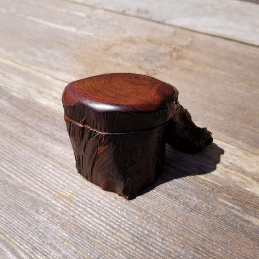 Wood Ring Box Redwood Rustic Handmade California Storage #163 Engagement Birthday Gift Mother's Day Gift Gift for Friend