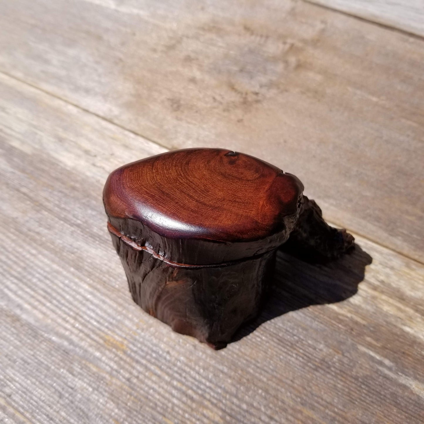 Wood Ring Box Redwood Rustic Handmade California Storage #163 Engagement Birthday Gift Mother's Day Gift Gift for Friend