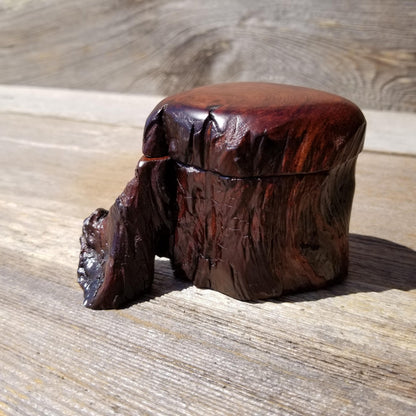 Wood Ring Box Redwood Rustic Handmade California Storage #163 Engagement Birthday Gift Mother's Day Gift Gift for Friend