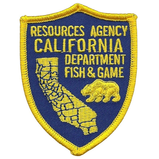 California Patch – California Souvenir – Fish and Game Department Shield 3.25" Souvenir Badge Emblem