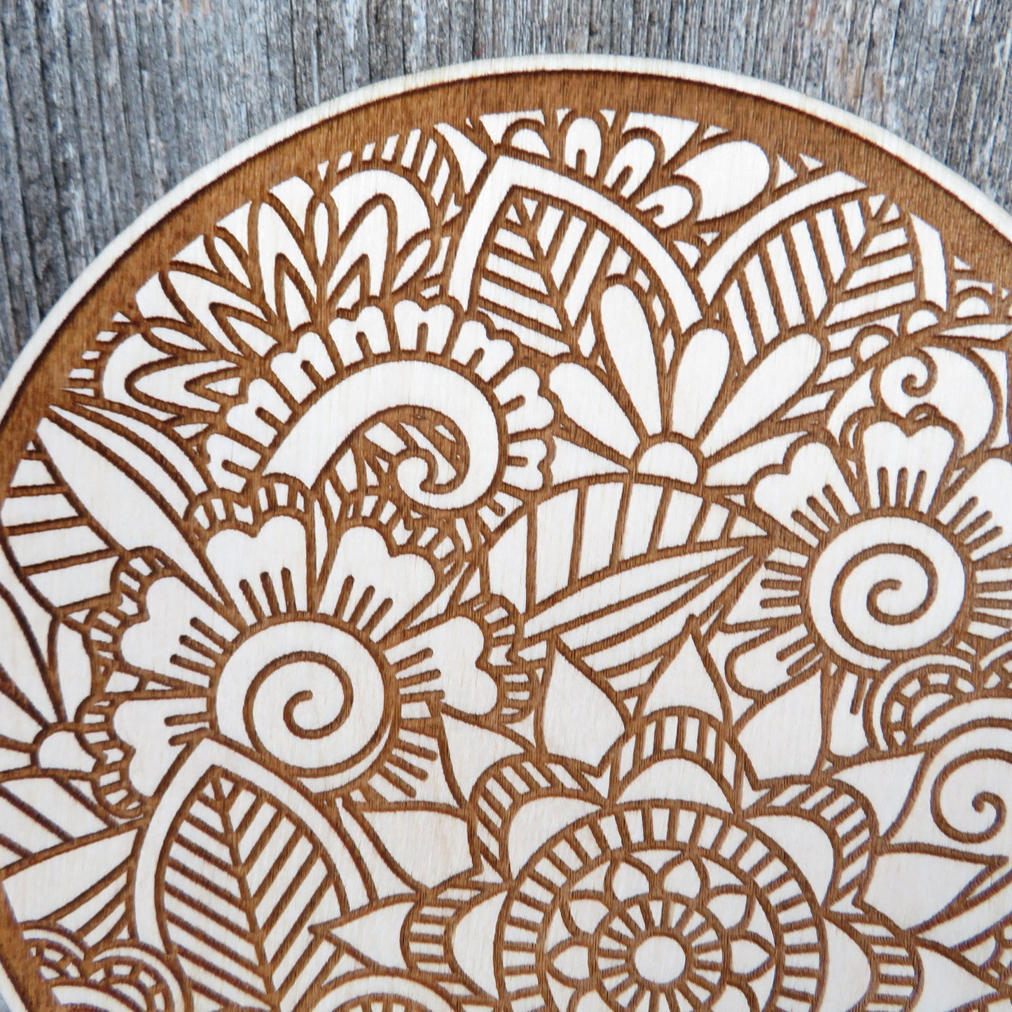 Color Your Own Wood Art - DIY - Wood Trivet Floral - Coloring Project - Craft Supply