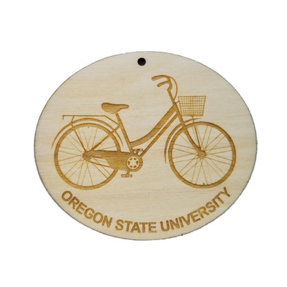 Oregon State University Ornament - OSU Womens Bike or Bicycle - Handmade Wood Ornament Made in USA Christmas Decor