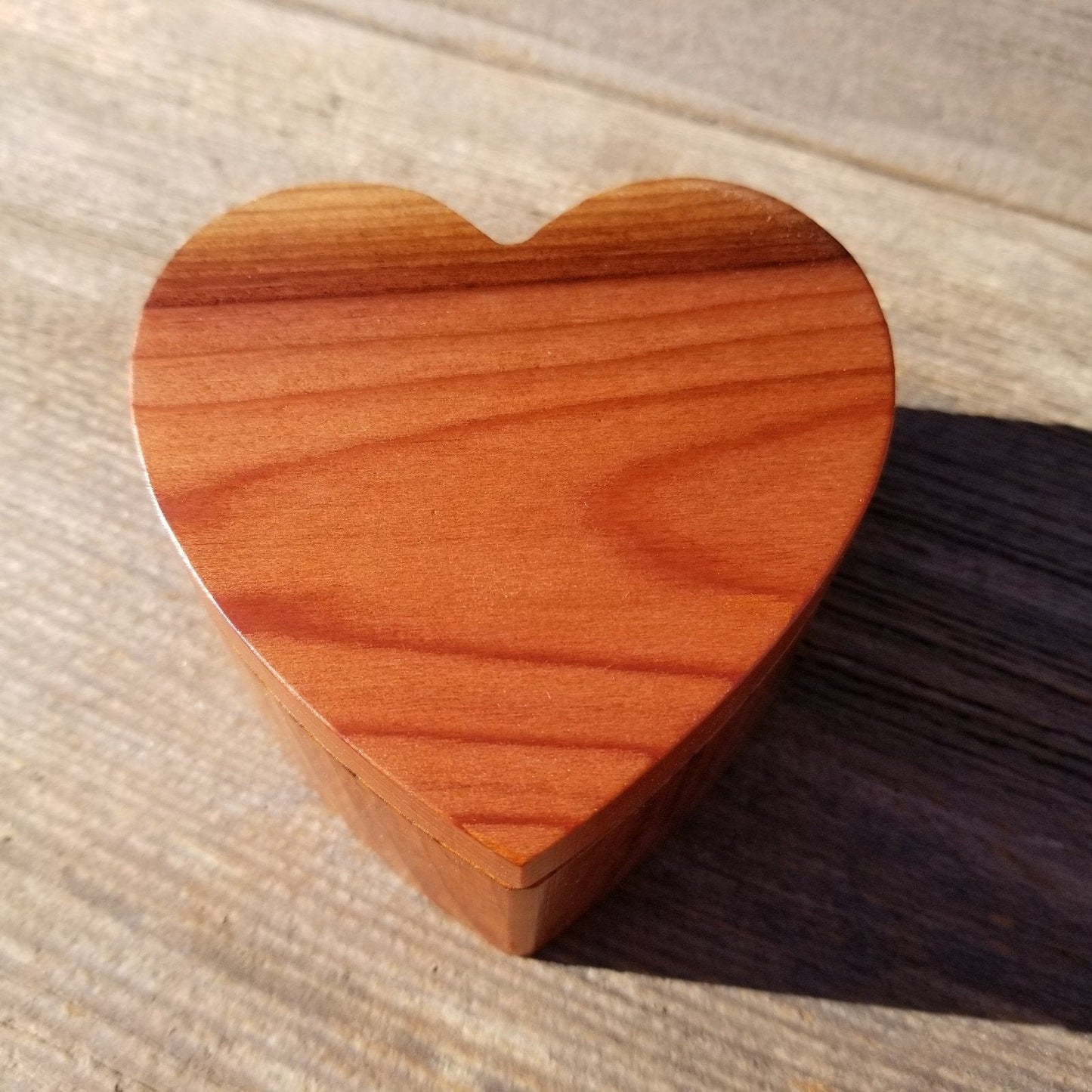 Handmade Wood Box with Redwood Heart Ring Box California Redwood #322 Christmas Gift Anniversary Gift Ideas