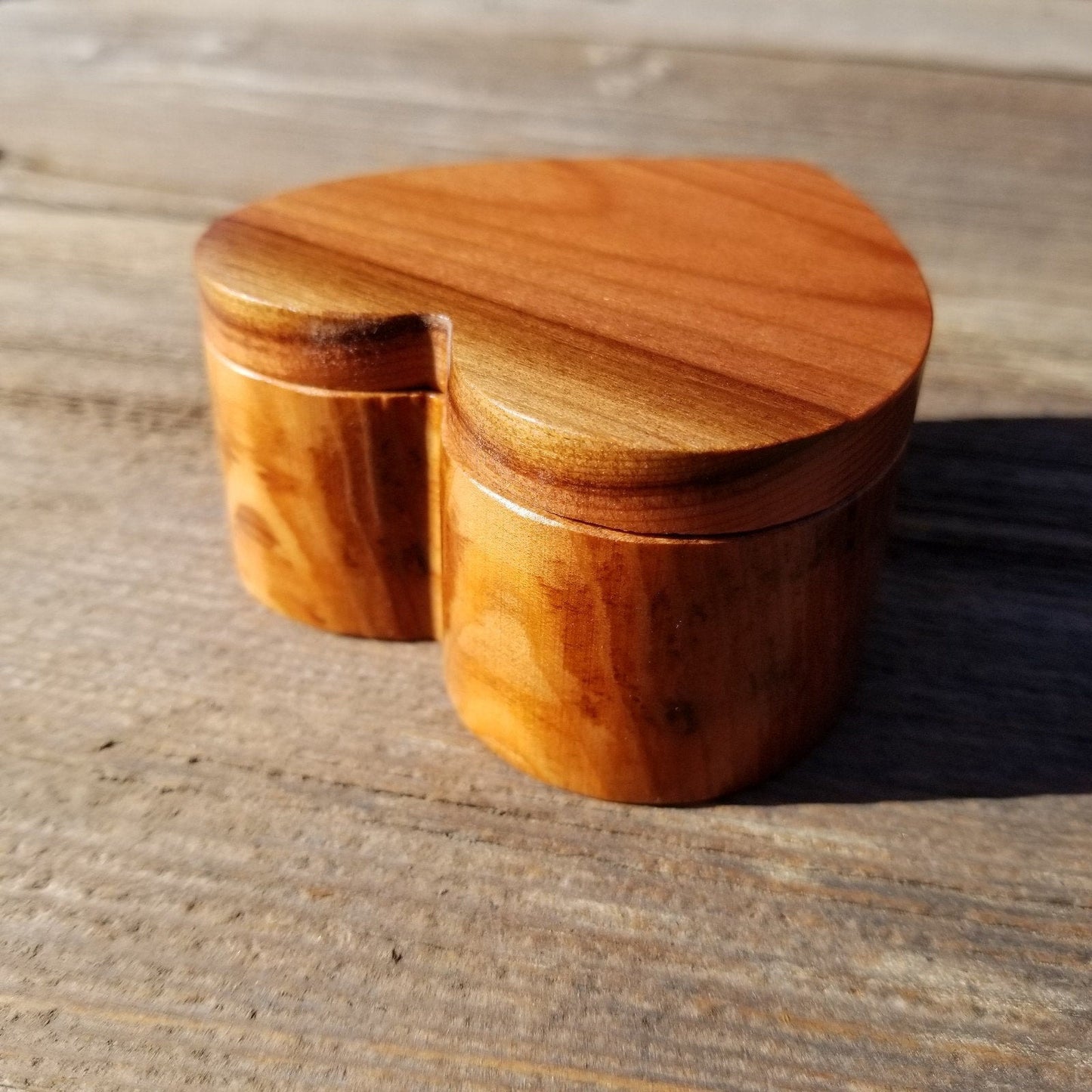 Handmade Wood Box with Redwood Heart Ring Box California Redwood #322 Christmas Gift Anniversary Gift Ideas