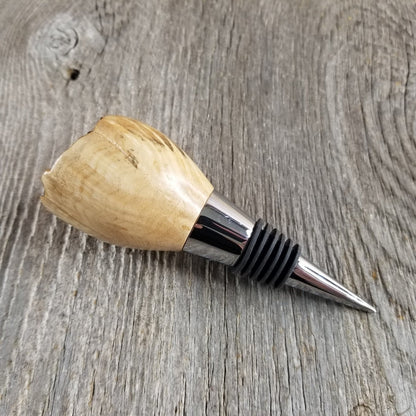 Wine Stopper Rustic Wood Gift for Her Maple Live Edge Top Handmade #308