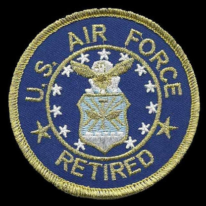 US Air Force Retired Patch Iron On US Military Veteran Retired Military Patch 3"