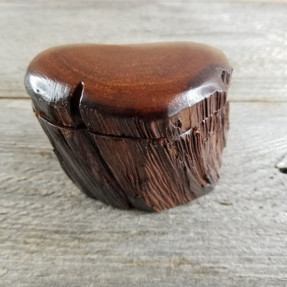 Wood Trinket Box Handmade Box with Redwood Rustic Limb Box #291