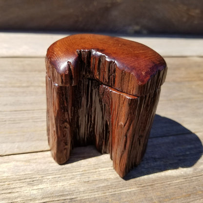 Wood Ring Box Redwood Rustic Handmade California Storage #378 Engagement Birthday Gift Mother's Day Gift Gift for Friend