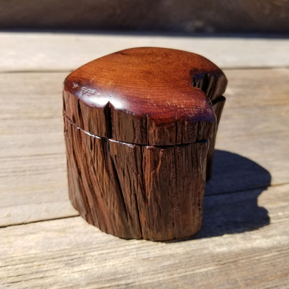 Wood Ring Box Redwood Rustic Handmade California Storage #378 Engagement Birthday Gift Mother's Day Gift Gift for Friend