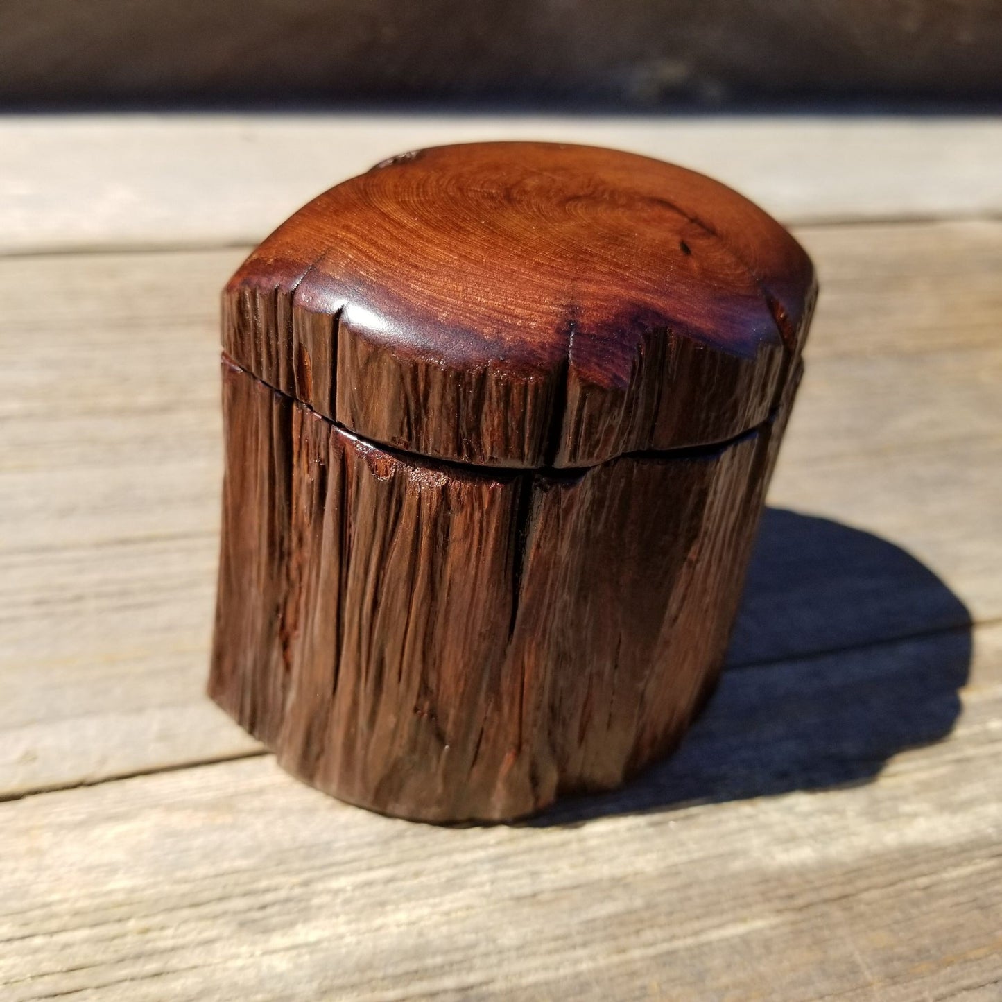 Wood Ring Box Redwood Rustic Handmade California Storage #378 Engagement Birthday Gift Mother's Day Gift Gift for Friend