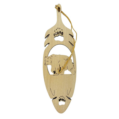 Talkeetna Alaska Bear Christmas Ornament Wood Laser Cut 5.375" Travel Gift