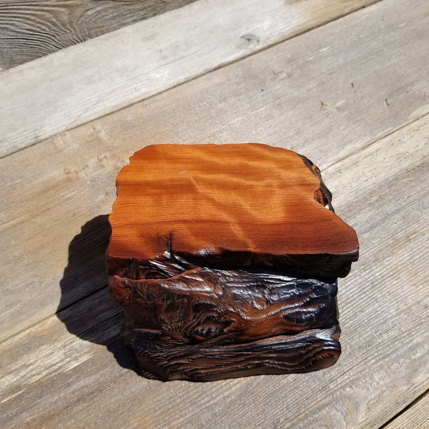 Handmade Wood Box with Redwood Rustic Handmade Jewelry Box California Redwood Jewelry Box Storage Box Limb Box #133 Coin Box